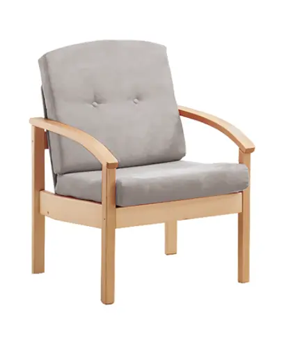 RO - 01 křeslo čalouněné koženkou Holy, dřevěné HOLY SA 3 - koženka světle šedá